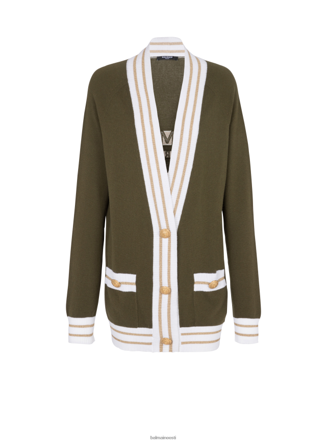 ee Balmain Riietus naised Brändi logoga kašmiirist kardigan khaki LJ8002304