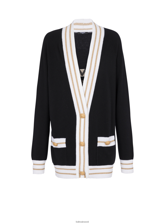 ee Balmain Riietus naised Brändi logoga kašmiirist kardigan must LJ8002305