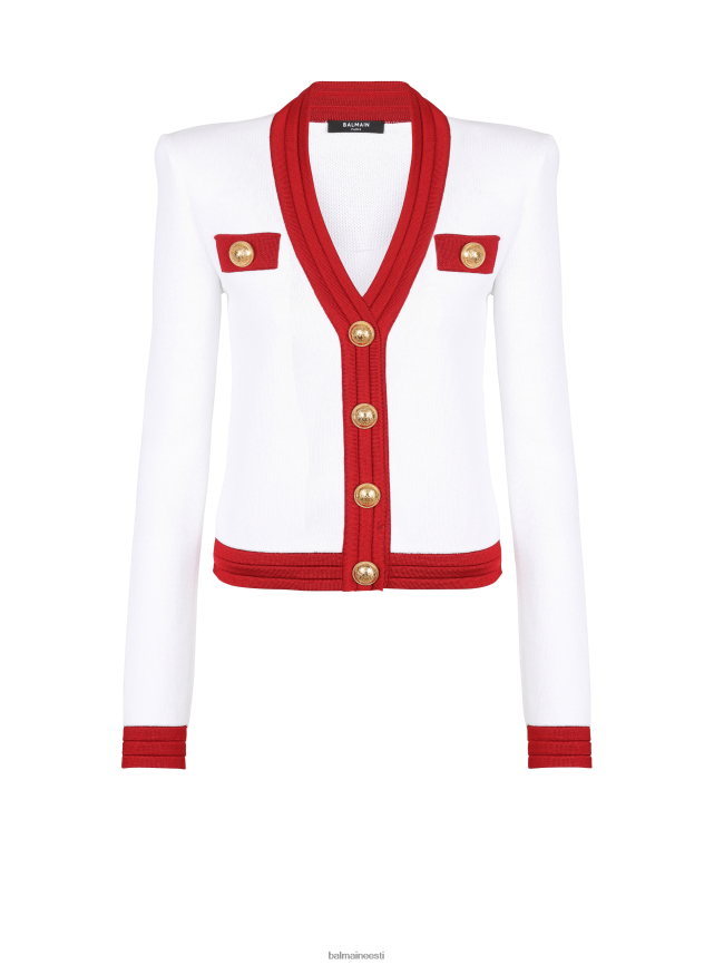 ee Balmain Riietus naised kärbitud kootud kardigan punane LJ8002342