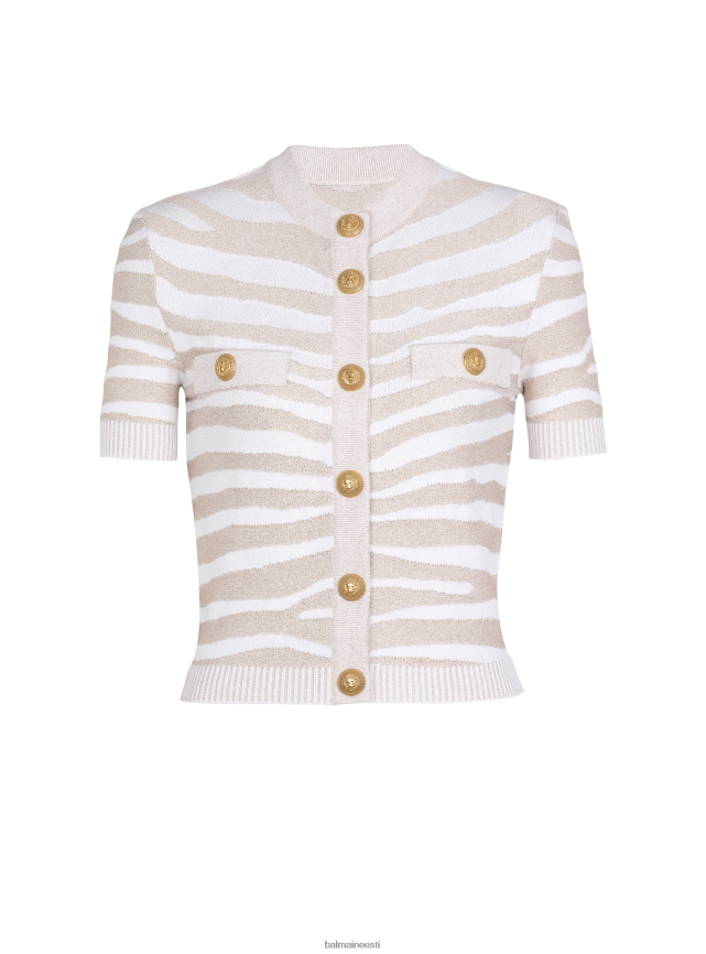 ee Balmain Riietus naised sebra kootud kardigan valge LJ8002294