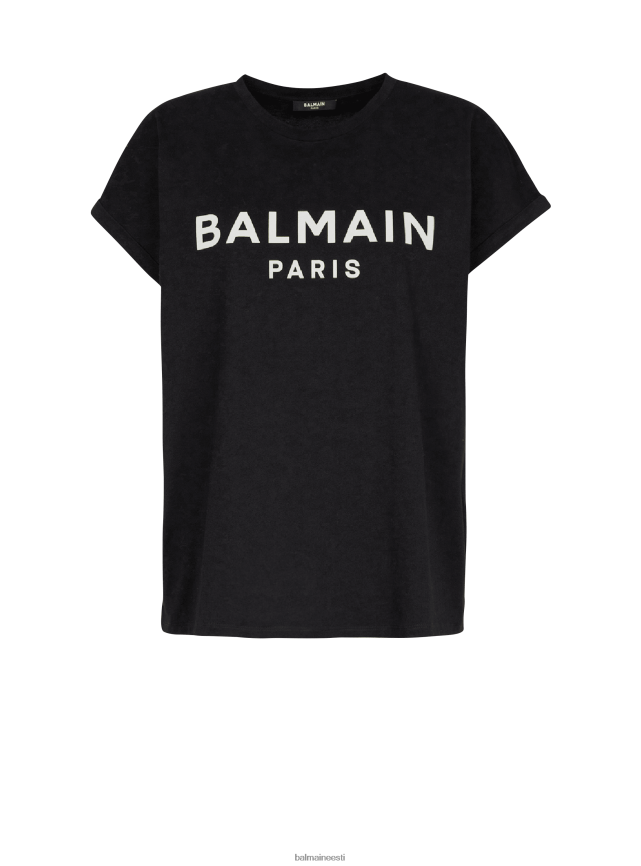 ee Balmain Riietus naised ökodisainiga puuvillane t-särk brändi logotrükiga must LJ8002191