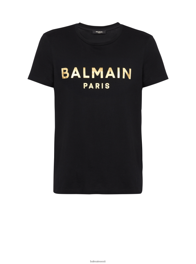 ee Balmain Riietus naised ökodisainiga puuvillane t-särk brändi logotrükiga must LJ8002196