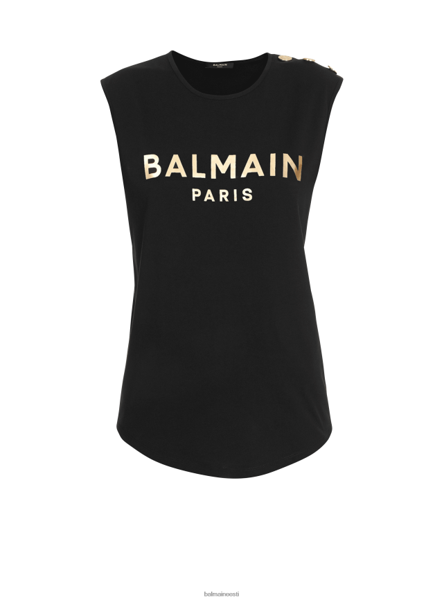 ee Balmain Riietus naised puuvillane t-särk brändi logotrükiga kullast LJ8002194