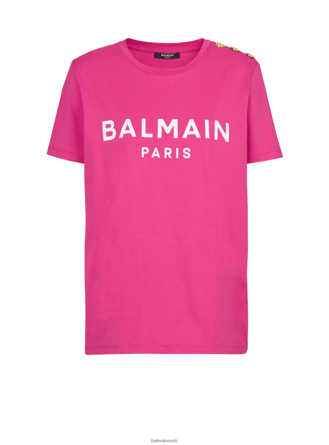 ee Balmain Riietus naised puuvillatrükiga brändilogoga T-särk roosa LJ8002173