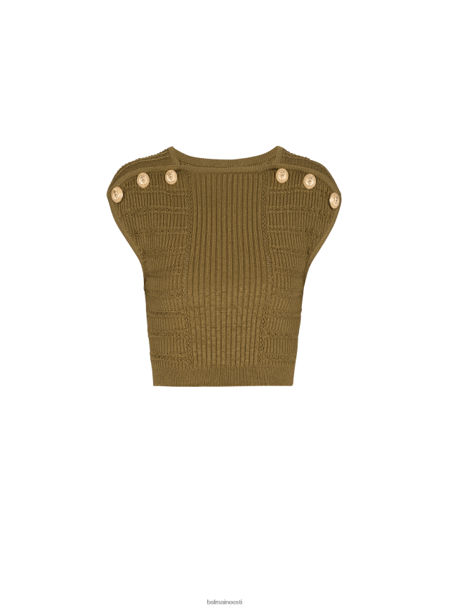 ee Balmain Riietus naised koo crop top khaki LJ8002236