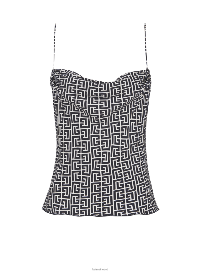 ee Balmain Riietus naised monogrammiga cami top must LJ8002220
