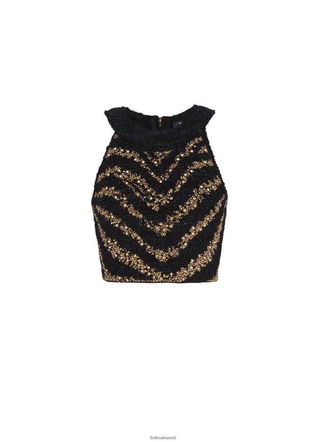 ee Balmain Riietus naised sebra tweed crop top must LJ8002229