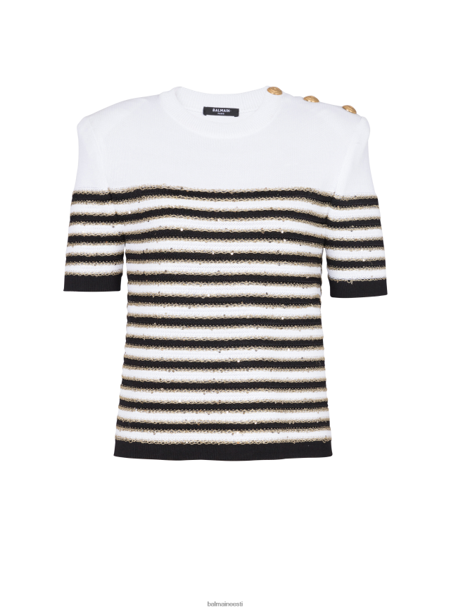 ee Balmain Riietus naised triibuline kootud topp valge LJ8002233